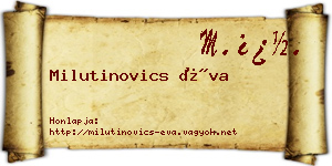 Milutinovics Éva névjegykártya